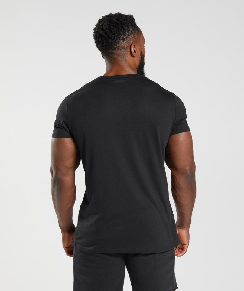 Men's Gymshark Legacy T-Shirts Black | NZ 1CMPXB